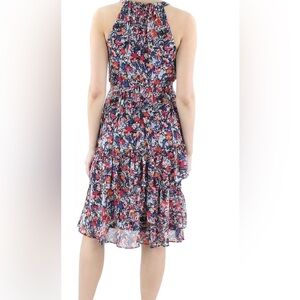 BCBGMAXAZRIA Floral Halter Dress | Tiered Ruffle Fit & Flare